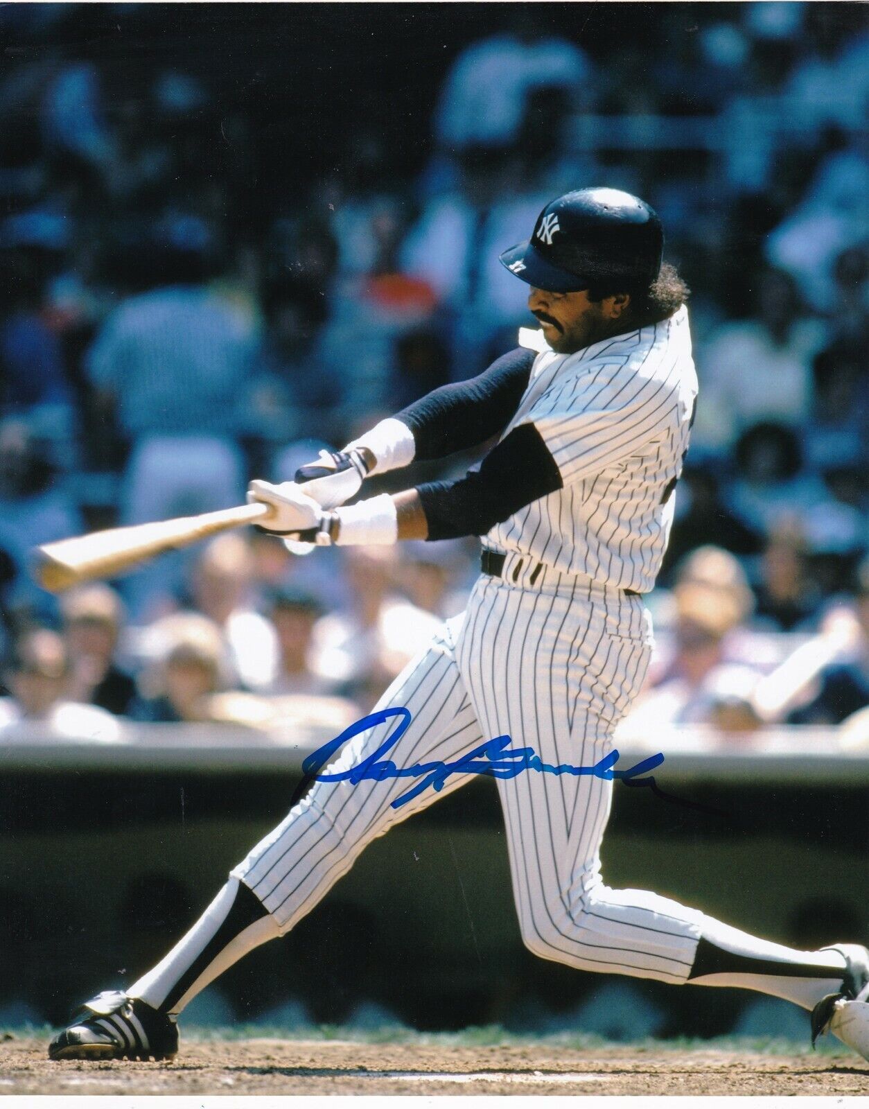 OSCAR GAMBLE NEW YORK YANKEES ACTION SIGNED 8x10