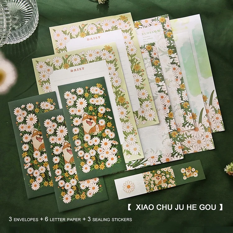 JOURNALSAY Creative Flower Bush Envelope Letter Paper Suit Small Fresh Confession Love Letter