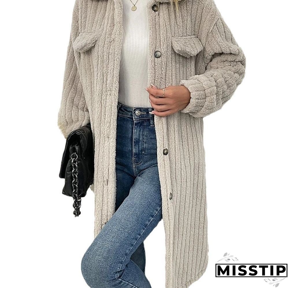 Women's Elegant Popular Fur Lapel Plush Coats
