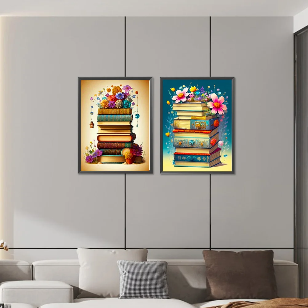 2pcs/Set Diamond Painting - Full Round Drill - Flower Book(Canvas|30*40cm)
