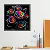 Diamond Painting -DIY Round Drill Rainbow Black Rose(40x40cm)
