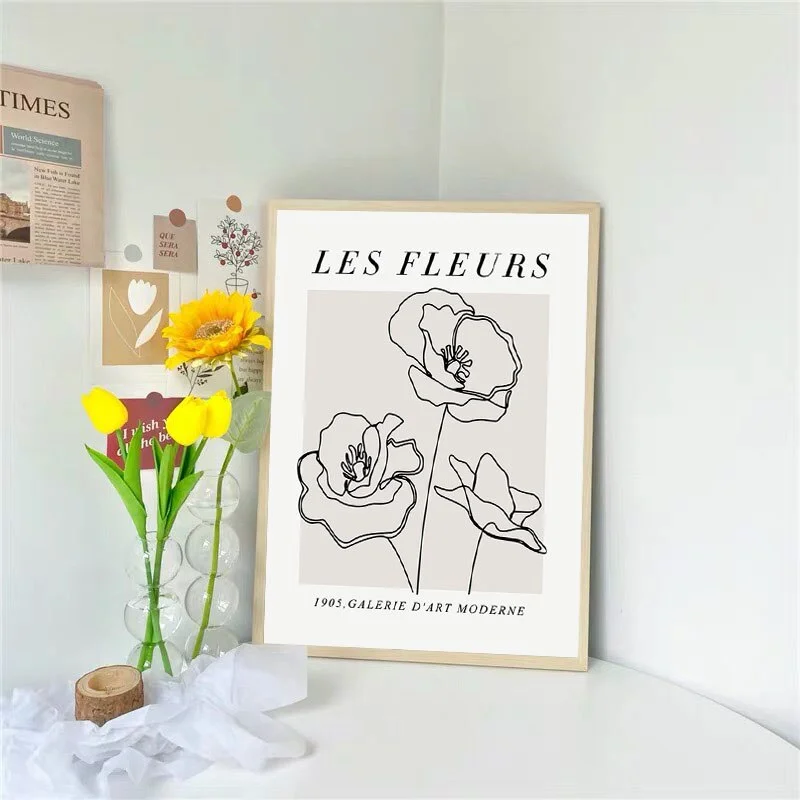 Athvotar Abstract Flowers Green Leaf Vase Wall Art Canvas Painting Nordic Posters and Prints Wall Pictures for Living Room Decor