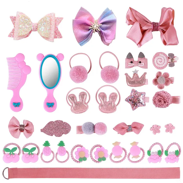 Pink Hair Accessory Set 32 Pieces
