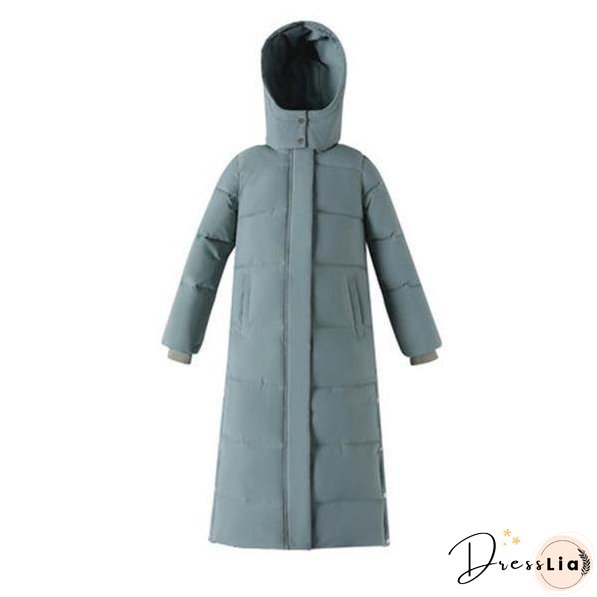 Loose Thick Long Over-the-knee Hooded Parkas Winter Coats