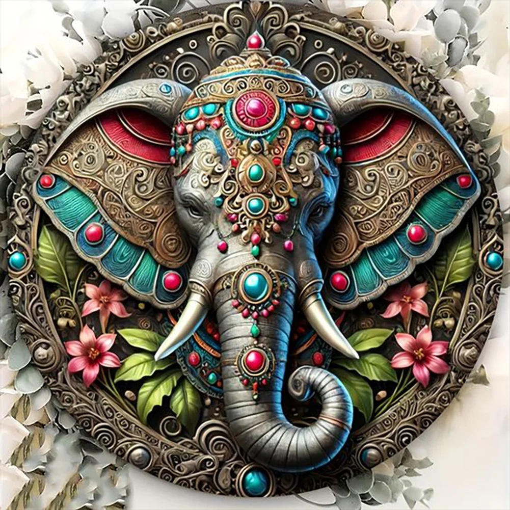 Full Round Diamond Painting - Elephant(Canvas|40*40cm)