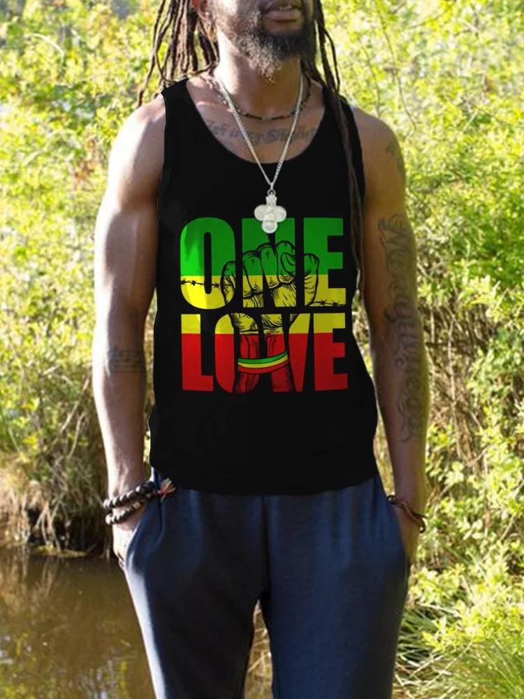Men's Reggae Rasta One Love Casual Tank Top