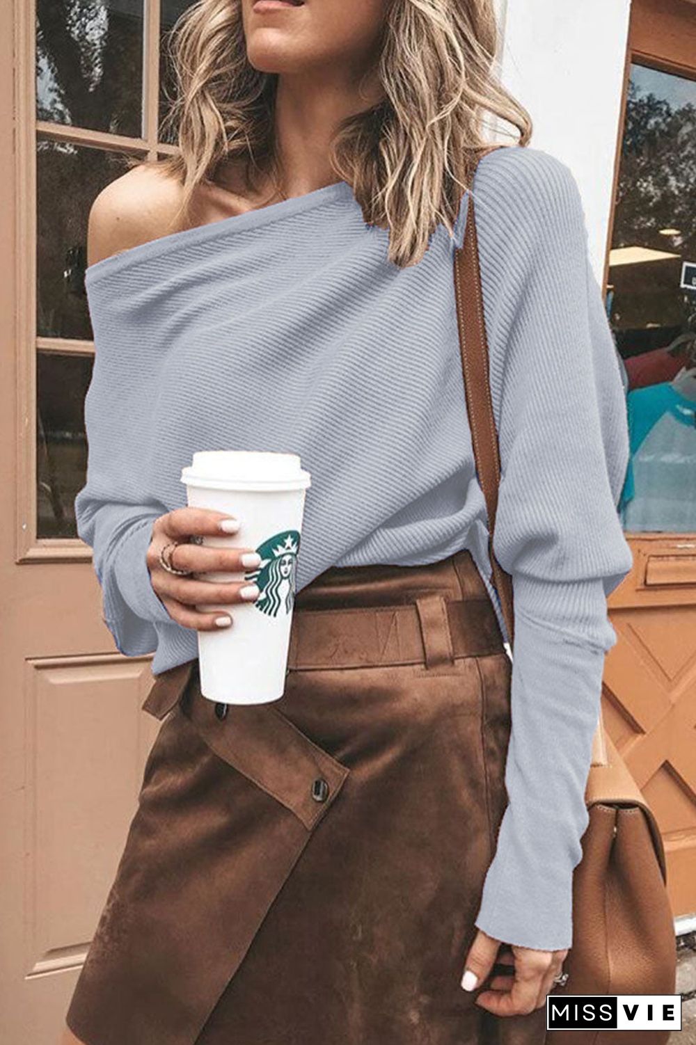 Fashion Sexy Solid Bateau Neck Tops(6 Colors)