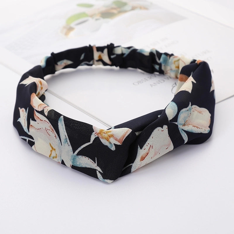 Women’s Lady Polka Dots Flower Cloth Hair Band