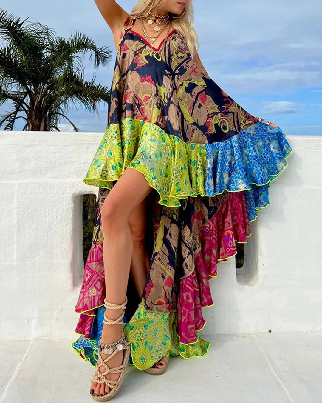 Bohemian Vacation Printed Dress  5e8e