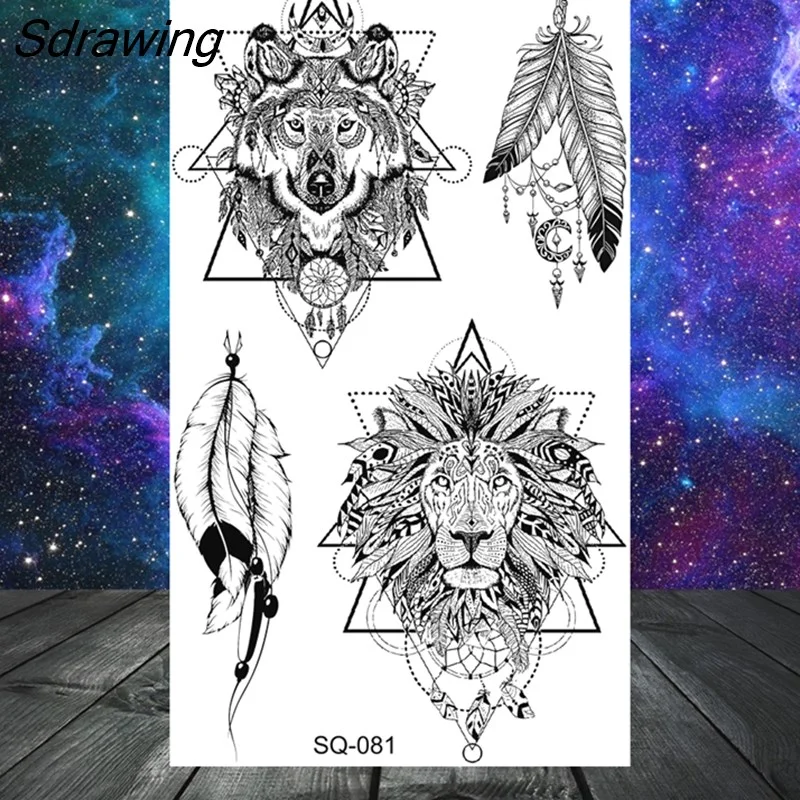 Sdrawing Bow Henna Crown Temporary Tattoos For Women Adult Girl Kids Butterfly Dream Catcher Fake Tattoo Neck Arm Hands Small Tatoo