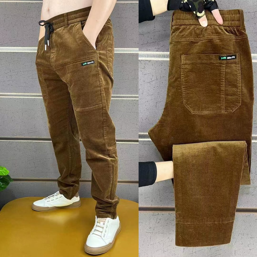 【BUY 2 GET FREE SHIPPING】Men's Corduroy Casual Elastic Waist Pencil Pants