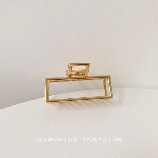 Korean Minimalist Style Geometric Metal Catch Clip Ponytail Clip Women Bath Hair Clips Hair Accessories-elleschic