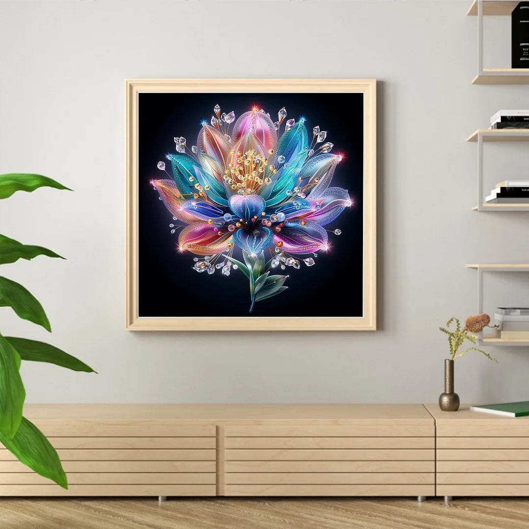 Lotus Full 18CT DIY Counted Cross Stitch Arts Kits for Adults Home Decor 30x30cm