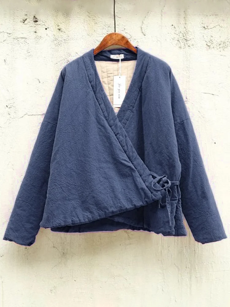 Winter Women's Japanese Style Linen Kimono