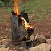 Folding Firewood Stove Stainless Steel BBQ Rocket Stove for Traveling BBQ Picnic