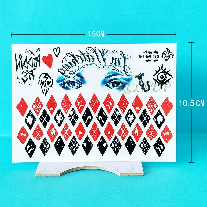 Waterproof Temporary Tattoo Sticker joker clown tatto flash tatoo fake for men girl women
