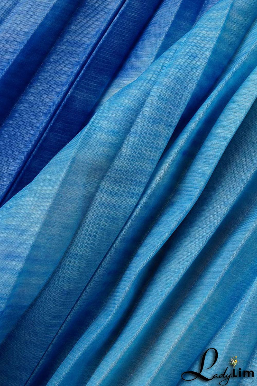 Apricot Casual Elegant Gradual Change Print Patchwork Fold O Neck Short Sleeve Two Pieces