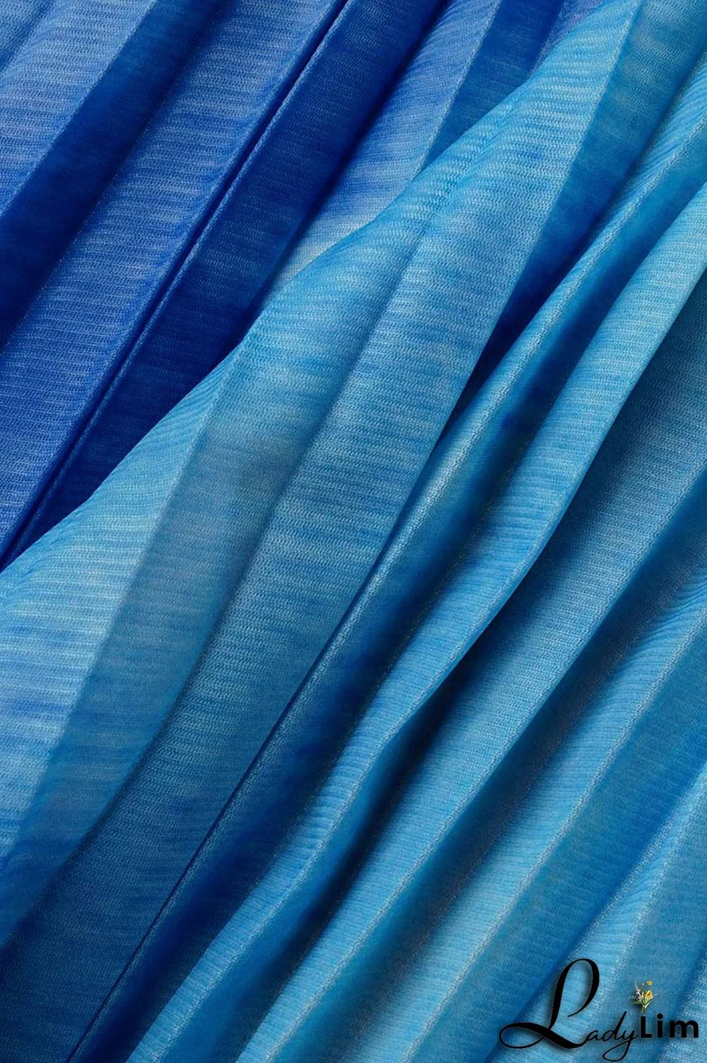 Apricot Casual Elegant Gradual Change Print Patchwork Fold O Neck Short Sleeve Two Pieces