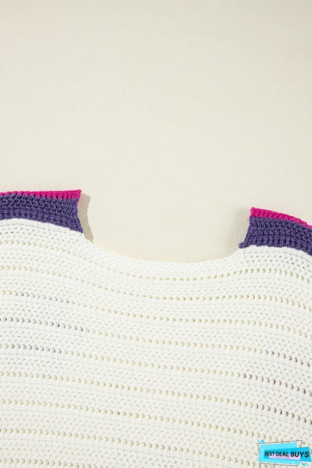 Daisy Flower Pointelle Knit Sweater