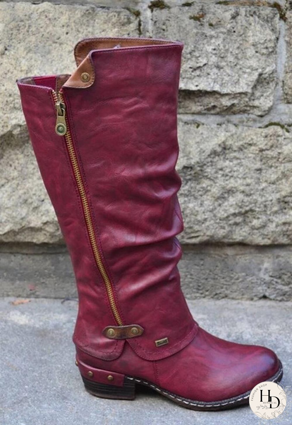 Winter Women's Fashion Causal Knee High Boots Ladies Leather Long Boots Plus Size 35-43