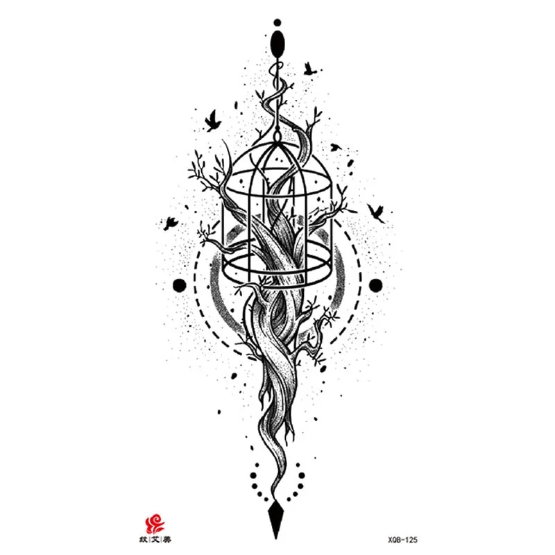 Animal Tiger dragonTemporary Tattoos Fox Wolf Eagle Fake Tatto Sticker Owl Flower Tatoo Body Armbands Men tatuajes temporales