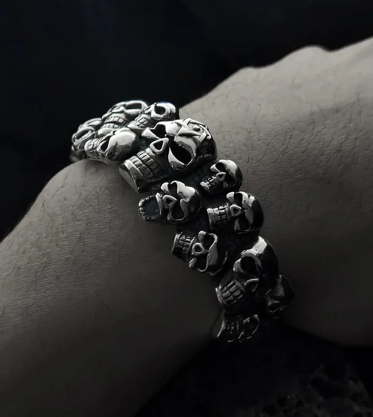 Men's Gothic Style Sterling Silver Bracelet