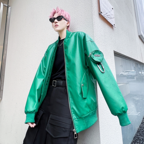 Dawfashion-Handsome Loose Solid Color Casual Leather Jacket-Yamamoto Diablo Clothing