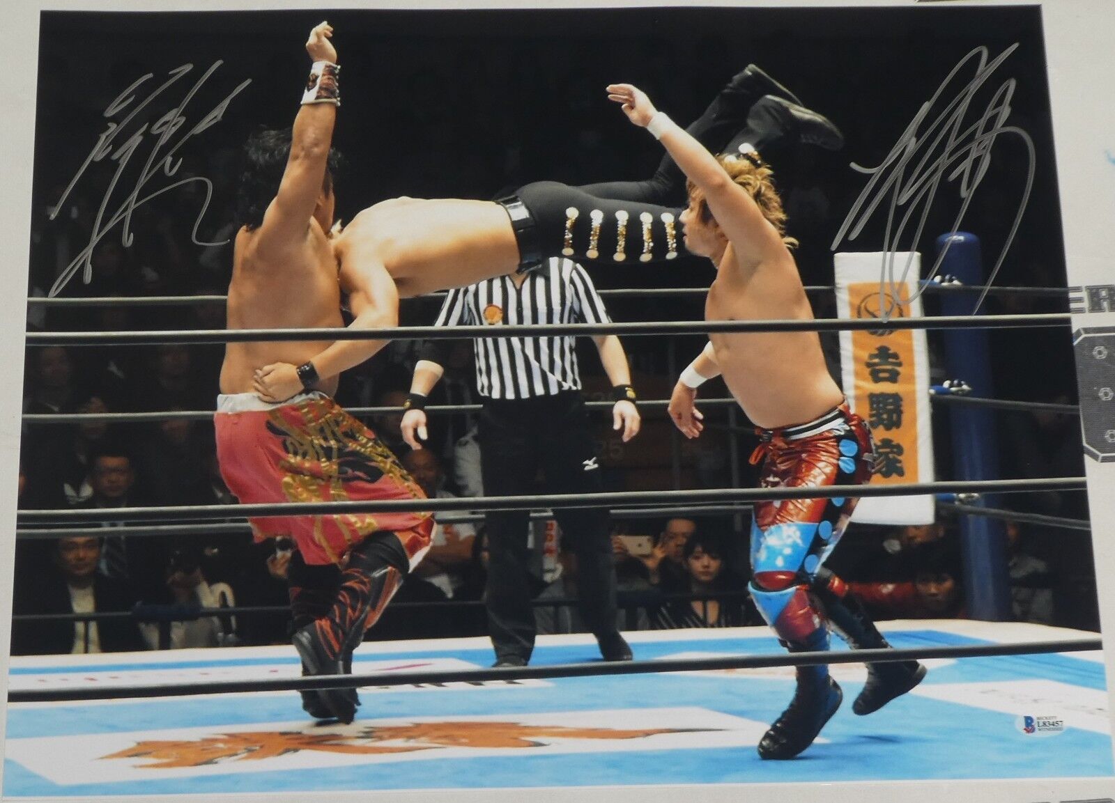 Hirooki Goto Yoshi-Hashi Signed 16x20 Photo Poster painting BAS COA New Japan Pro Wrestling Auto