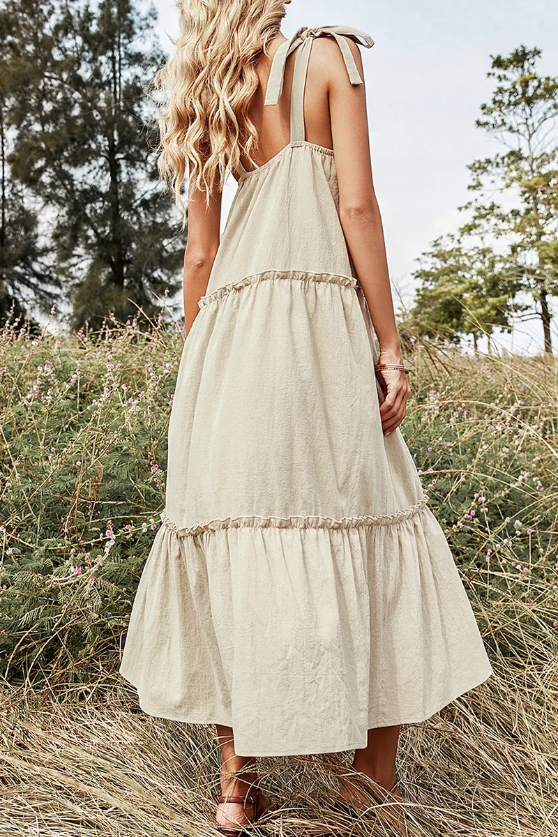 Fashion Solid Patchwork Square Collar Cake Skirt Dresses
