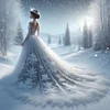 Snow Dress Girl-11CT Stamped Cross Stitch 45*45cm