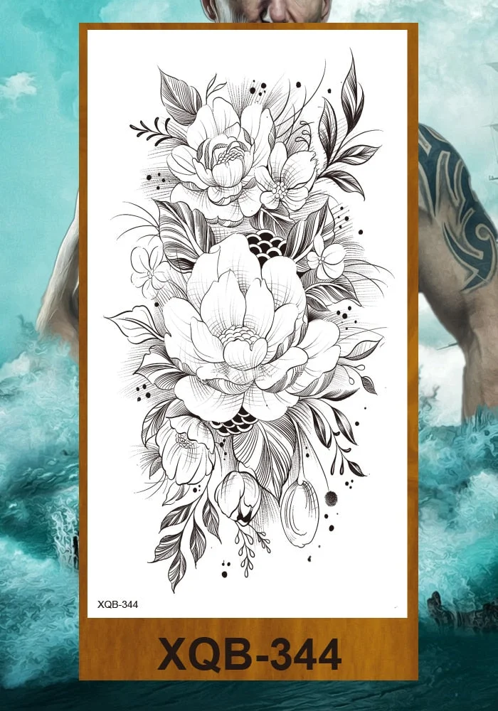 Temporary Tattoos Stickers Woman Arm Neck Chest Fake Tattos Girl Flower Cute Fox Mask Pussy Cat Body Makeup Waterproof Serpenti