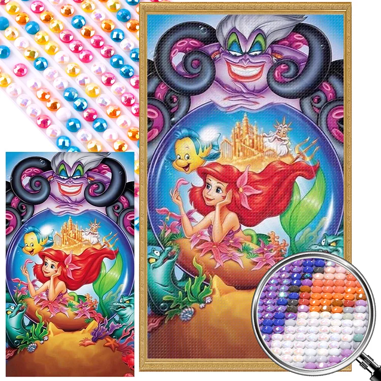 Mermaid Ariel 40*70CM (Canvas) AB Round Drill Diamond Painting gbfke