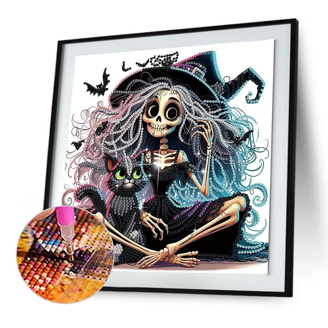 Diamond Painting - Partial Special Shaped Drill - Halloween Skull(Canvas|30*30cm)