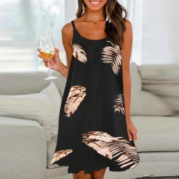 Groovy Print Sleeveless Mini Dress