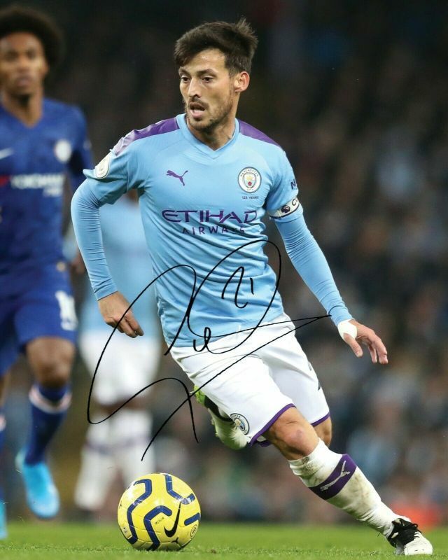 David Silva - Manchester City Autograph Signed Photo Poster painting Print