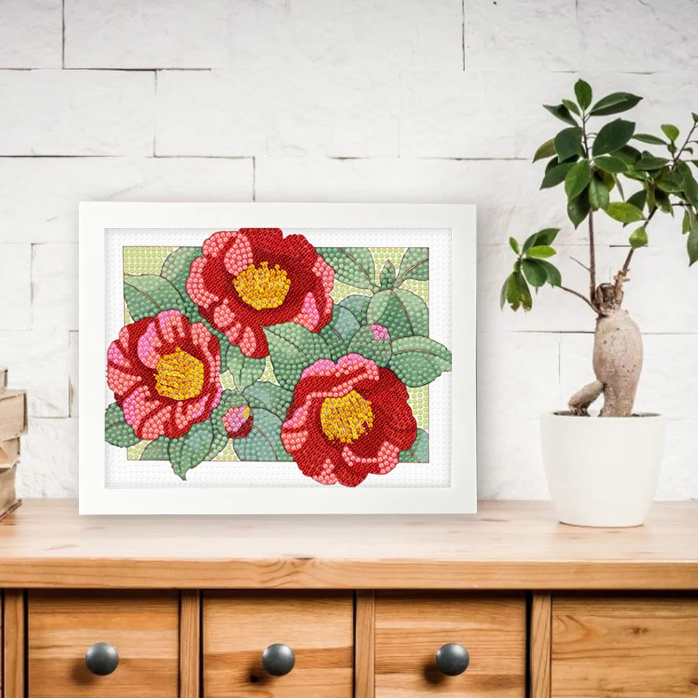 DIY Flower Full Drill Diamond Painting for Beginners(Canvas|15*20cm)【with Plastic Frame】