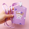 8PCS Adorable Cartoon Kids ID Bus School Card Cover Hanging Badge