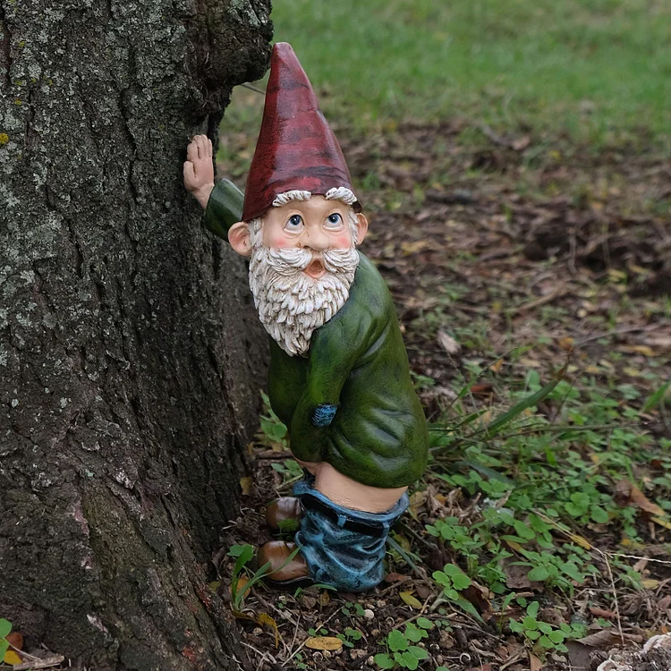 Peeing garden gnome