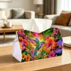 Hummingbird Sunset DIY PULeather Diamond Painting Tissue Box for Adults Beginners Large Size Diamond Art Paper Storage Holder for Living Room Bathroom Table Decor