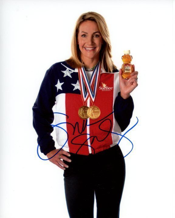 SUMMER SANDERS signed autographed OLYMPIC GOLD MEDAL SUEBEE HONEY Photo Poster painting