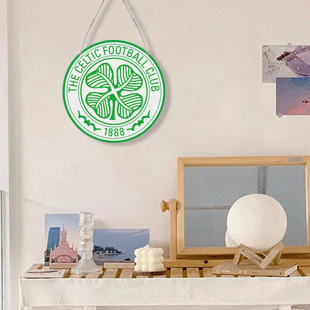 DIY Celtic Club Acrylic Diamond Painting Art Pendant Christmas Home Windows Decor