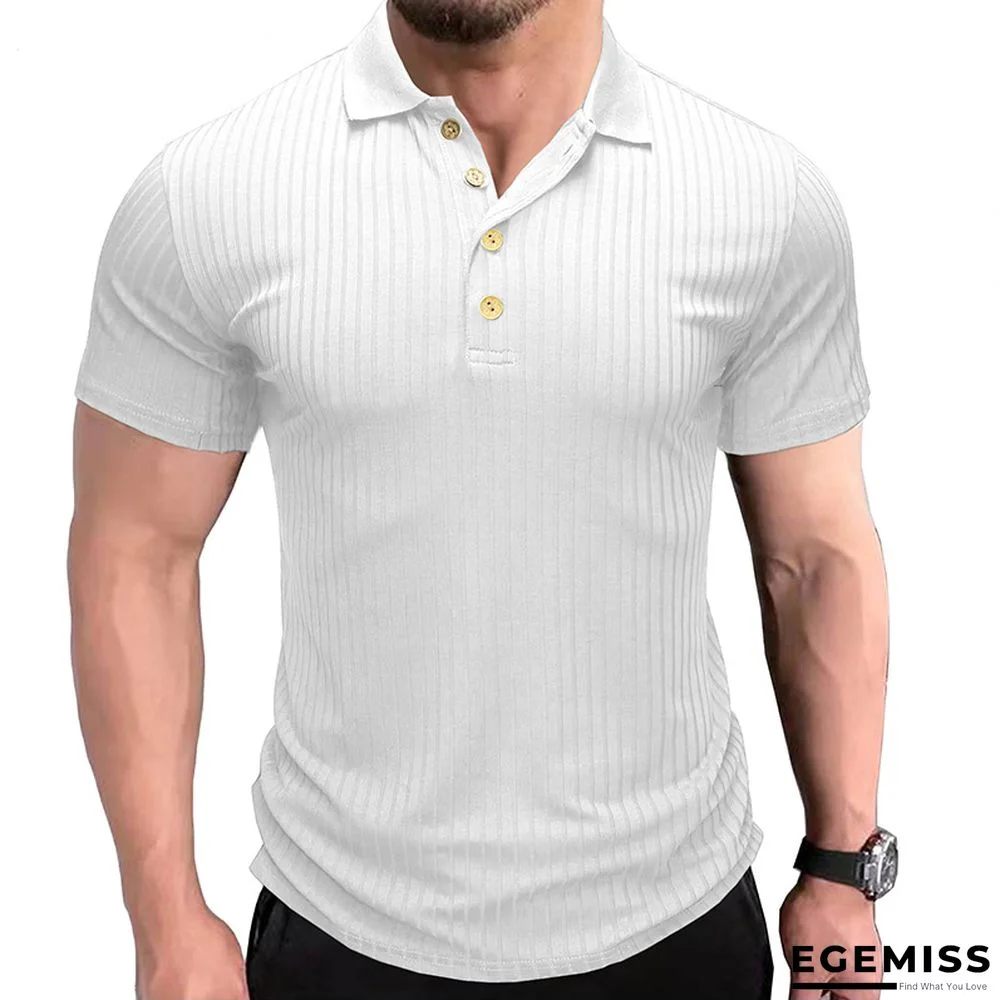 Polo Shirt Collar Short Sleeve Men's Fitness Muscle T-shirt | EGEMISS