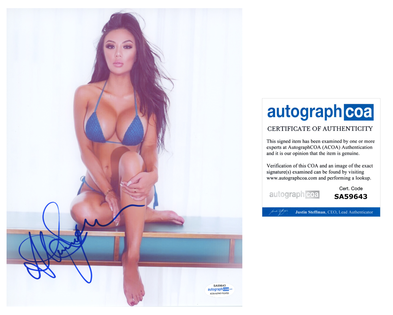 Stacey Shalene Signed Autographed 8x10 Photo Poster painting Sexy Model ACOA COA