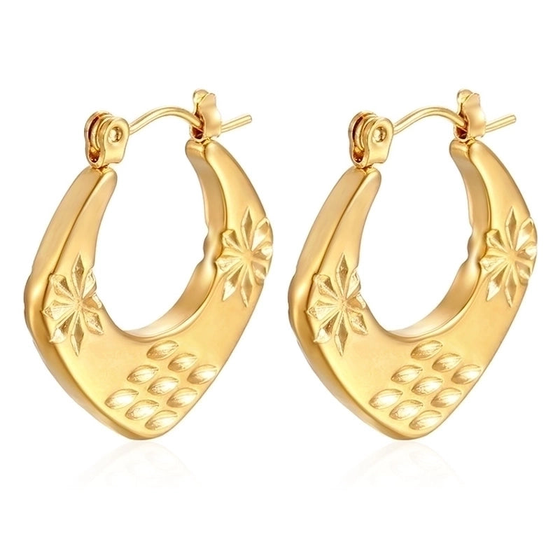 1 Pair Minimalist Classic Style Solid Color Plating 201 Stainless Steel 18K Gold Plated Earrings