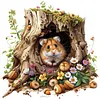 Hamster In Tree Hole-14CT Stamped Cross Stitch 50*50cm/19.69*19.69in tapestrymarket