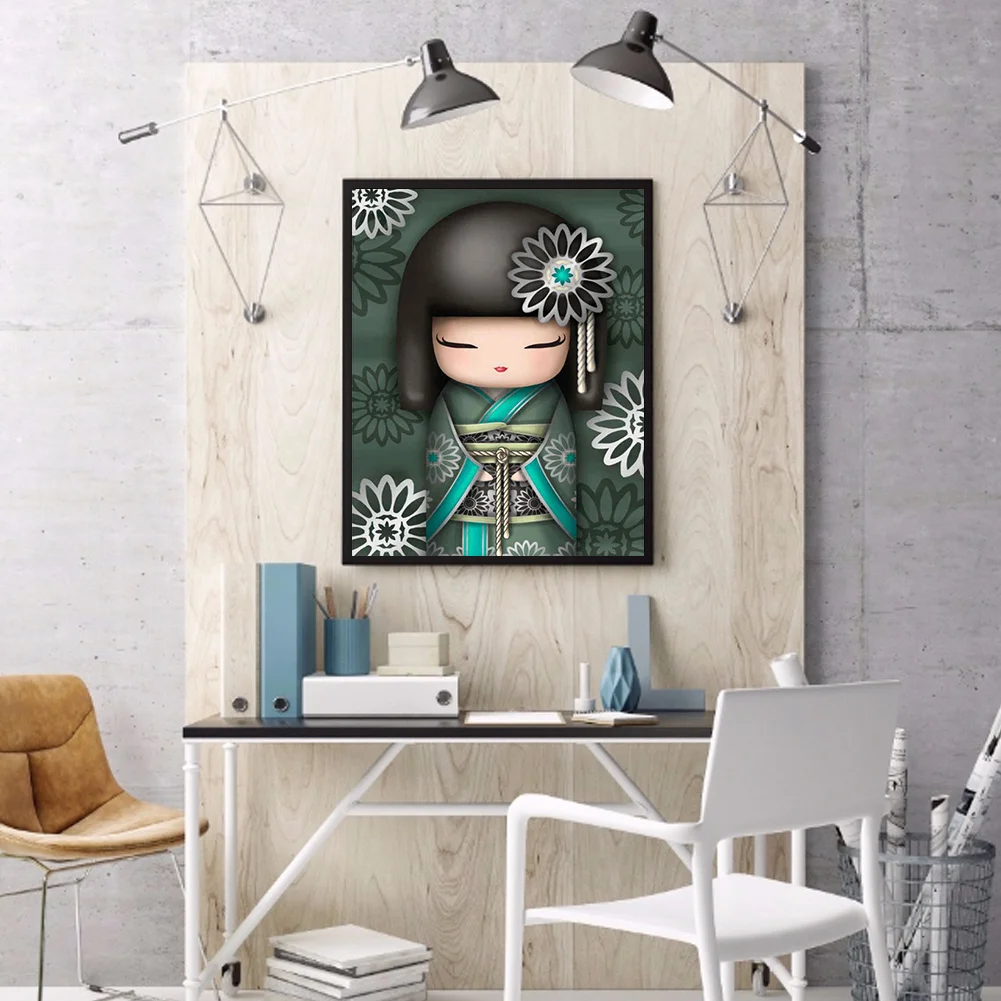 Diamond Painting - Full Round Drill - Kokeshi Doll(30*40cm)