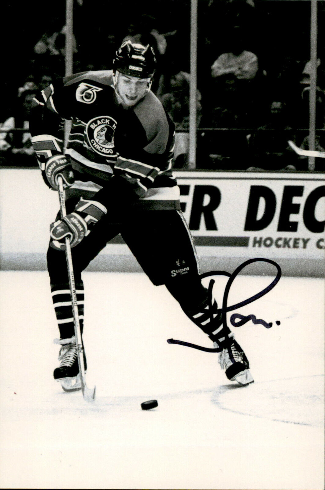 Steve Larmer SIGNED autographed 4x6 Photo Poster painting CHICAGO BLACKHAWKS #3