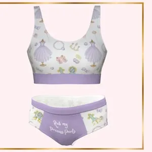 pornhint Pornhint Bra and Panty Set: DDLG Naughty Panties Gift for Submissive, ABDL Little Space Panties, DDlg Clothing Fetish Underwear DDlg Kinky Lingerie
