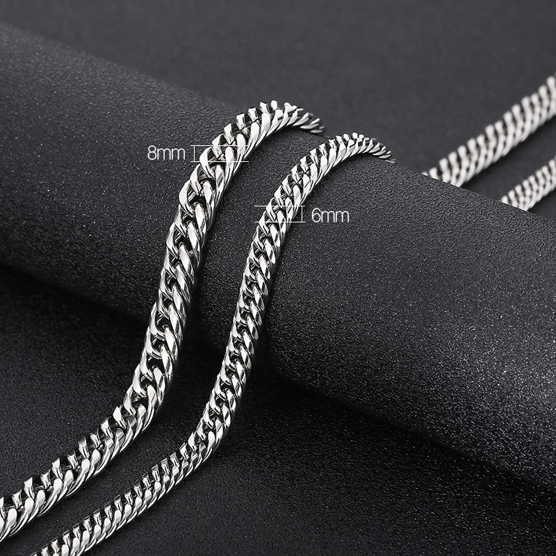Hip-hop Retro Solid Color Titanium Steel Chain Men’s Necklace