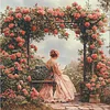 (Multi-Style)Victorian Girl-14CT Stamped Cross Stitch 50*50cm/19.69*19.69in